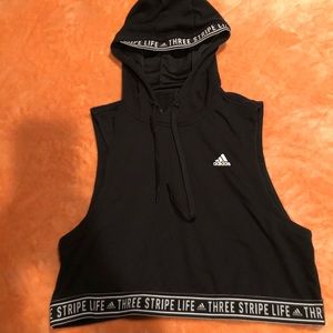 Adidas cropped hoodie cutoff